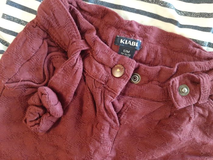 Ensemble Kiabi : haut manches longues rayé et pantalon bordeau - photo numéro 4