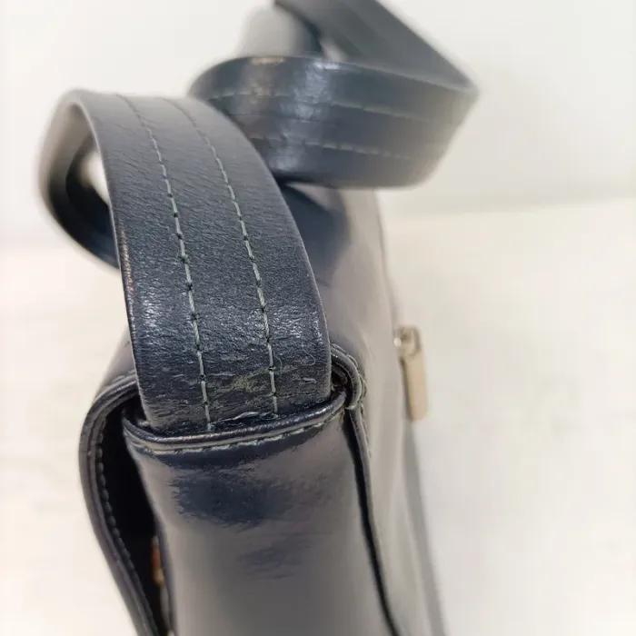 Sac bandoulière bleu marine en cuir lisse vintage Texier S004 - photo numéro 6