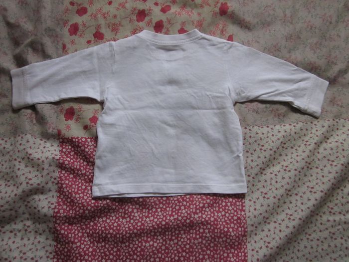 T-Shirt manches longues blanc 6 mois - photo numéro 2