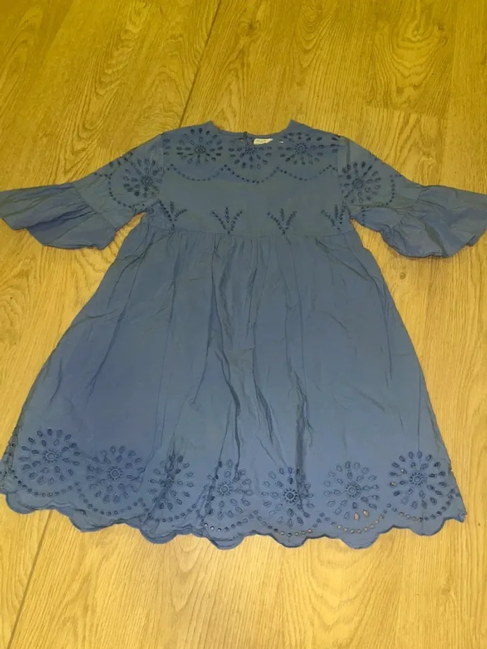 robe broderie zara bleu 11/12ans - photo numéro 8