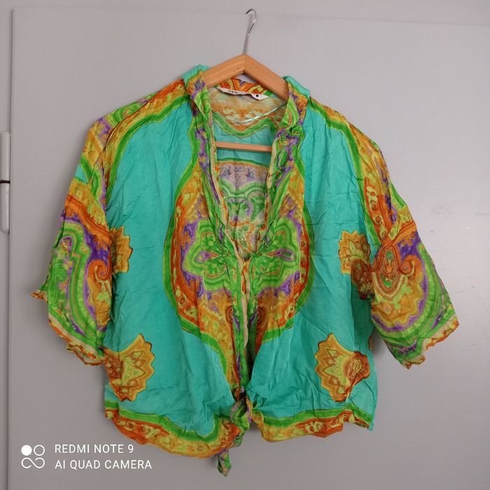 Blouse verte à motifs t38 Zara - photo numéro 3