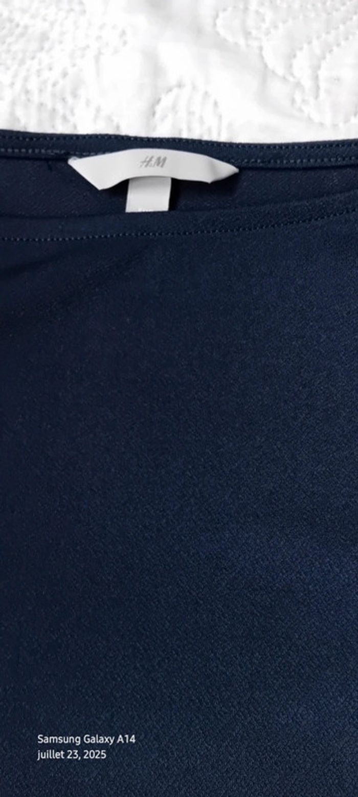 Haut fluide oversize col rond marine femme L h&m - photo numéro 12