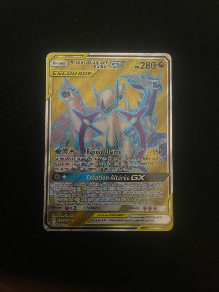 Carte Pokémon Carte Pokémon Escouade Arceus, Dialga et Palkia GX NM FR - photo numéro 2