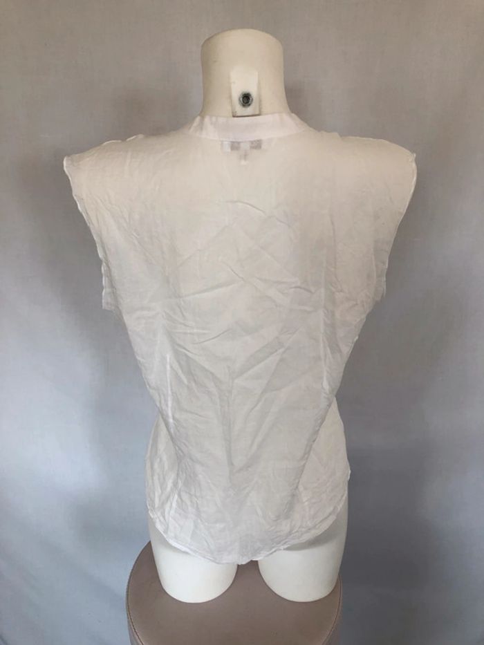 Blouse blanche boutonnage diagonal Kookai taille 40 très bon état - photo numéro 6