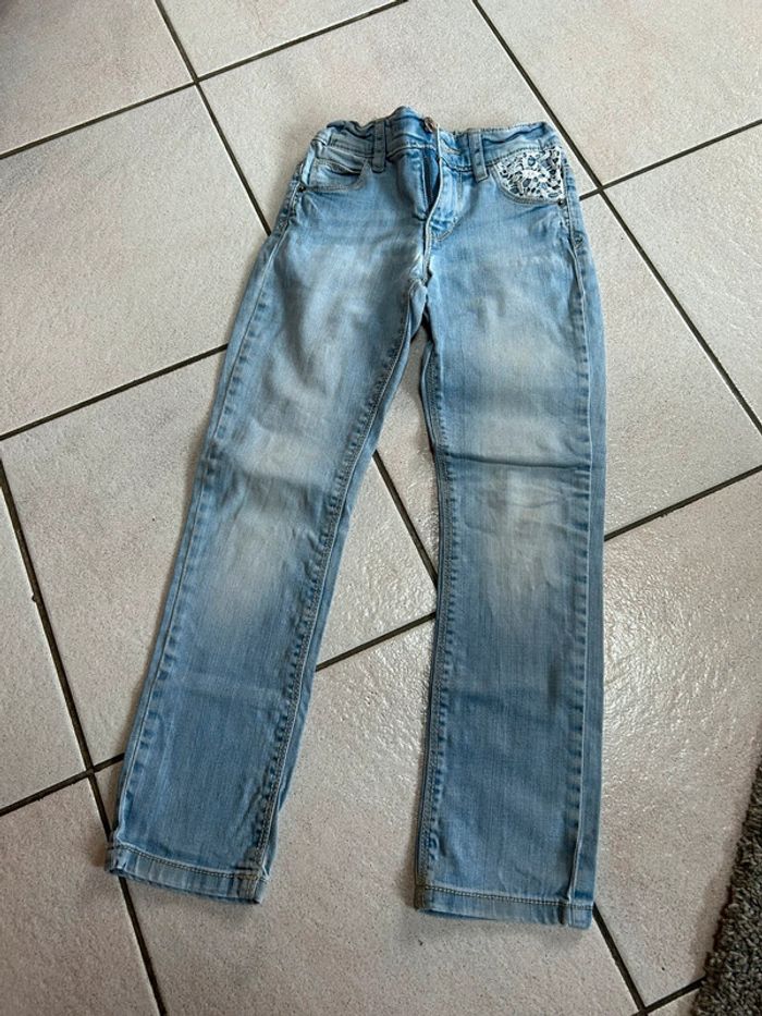 Jeans avec dentelle, skinny, 7 ans. Benetton