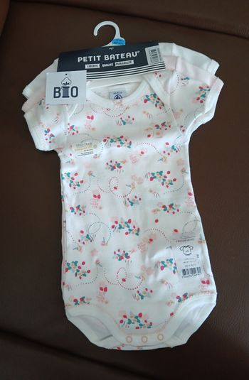 lot 3 bodies fille manches courtes petit bateau 67 cm 6 mois