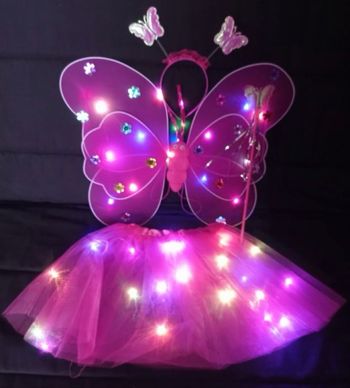 Deguisement papillon rose fushia LED 3-6ans