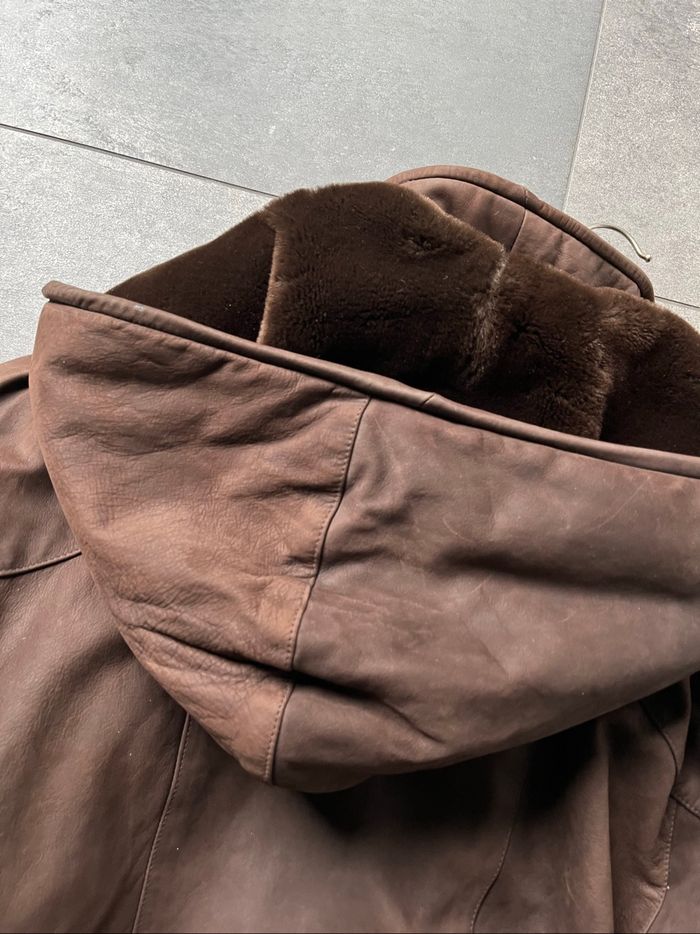 Manteau long femme en cuir marron 90’s - photo numéro 6