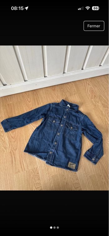 Chemise bleu fille petit bateau taille 4 ans 