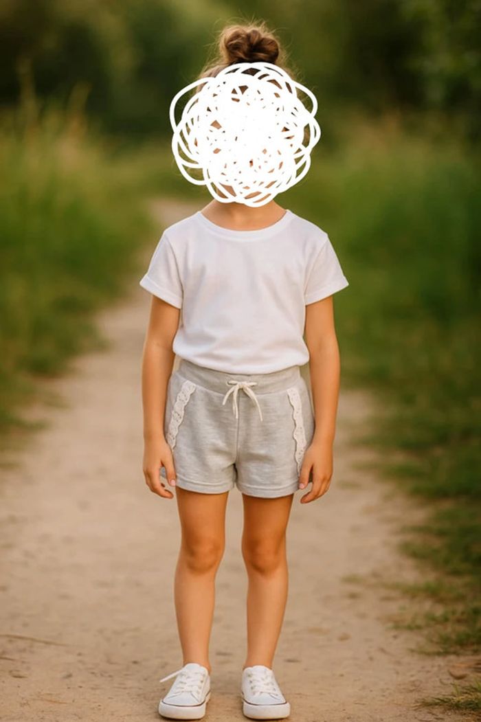 Short gris avec dentelle – Chloé marque de créateur  – Taille 3 ans