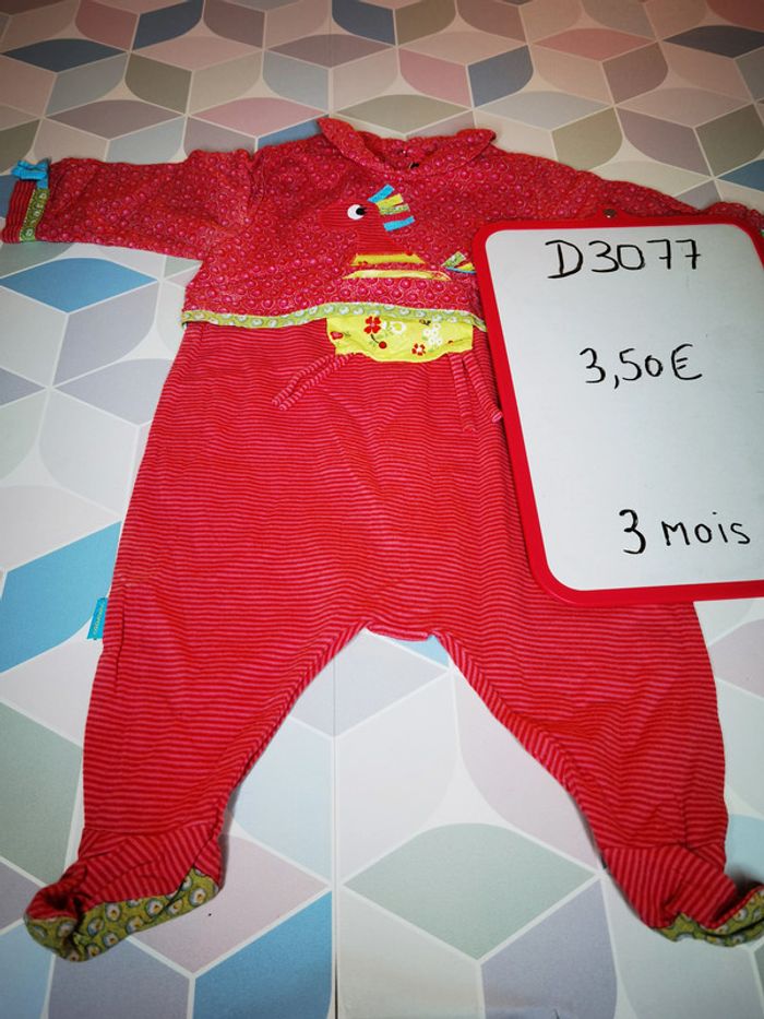 D3077 - pyjama fille 3 mois - photo numéro 3