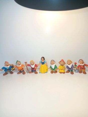 Lot figurines vintage Walt Disney production bully 1982 blanche neige et les sept nains