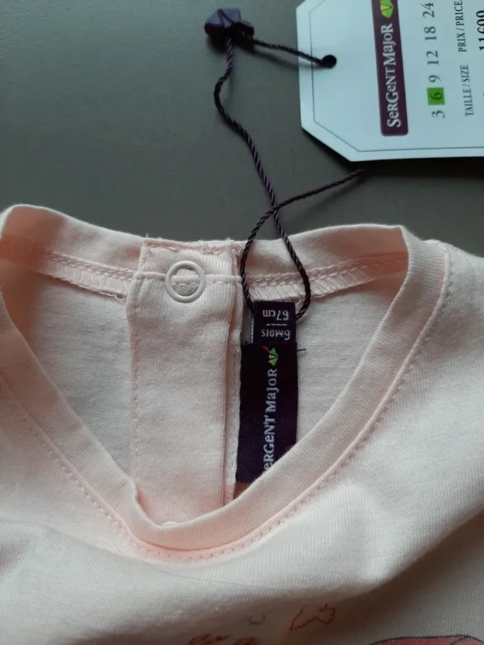 Lot de 2 t-shirts Sergent major 6mois neuf - photo numéro 4
