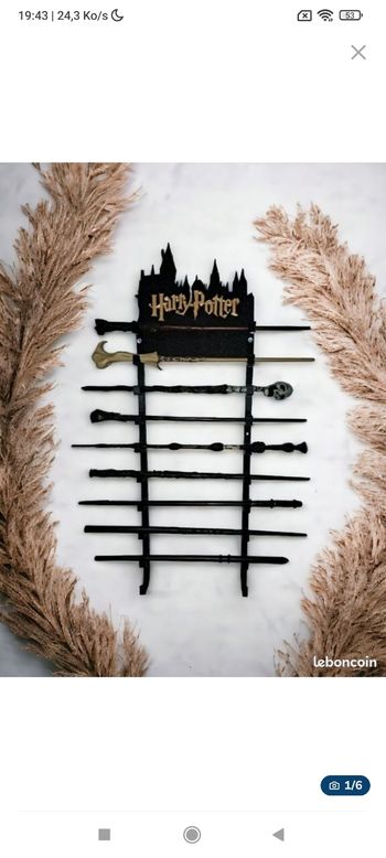 Support mural 10 baguettes Harry Potter
