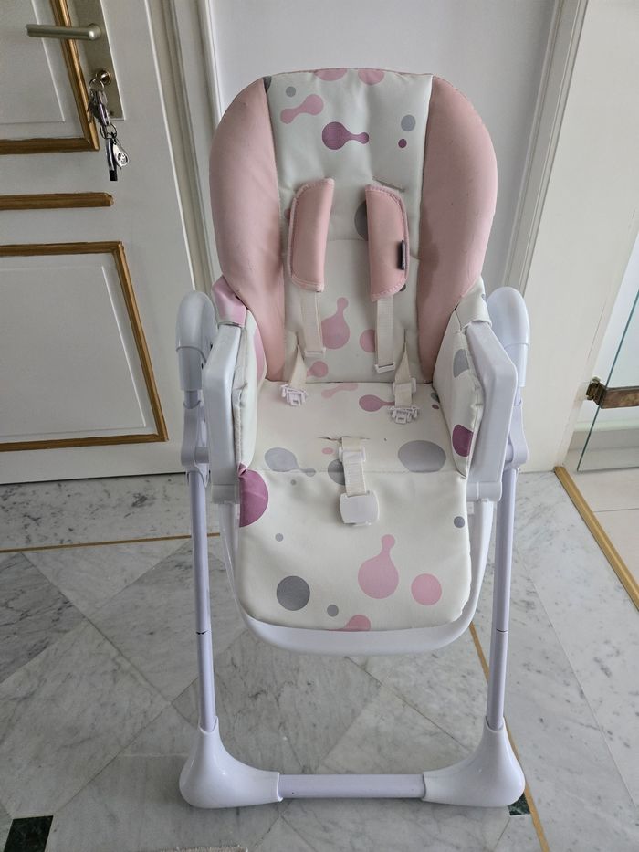 Vends chaise haute kinderkraft rose
