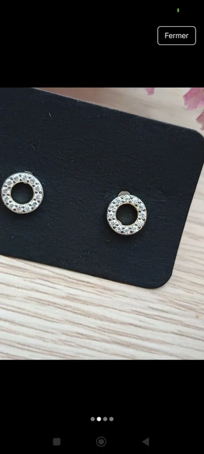 Boucles d'oreilles rondes argent 925 - photo numéro 2