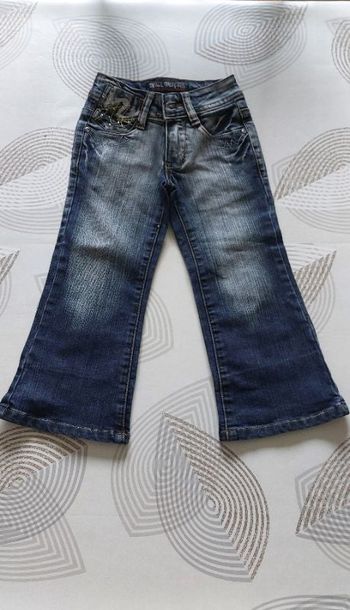 Joli jean bas évasé effet usé bébé fille 24 mois