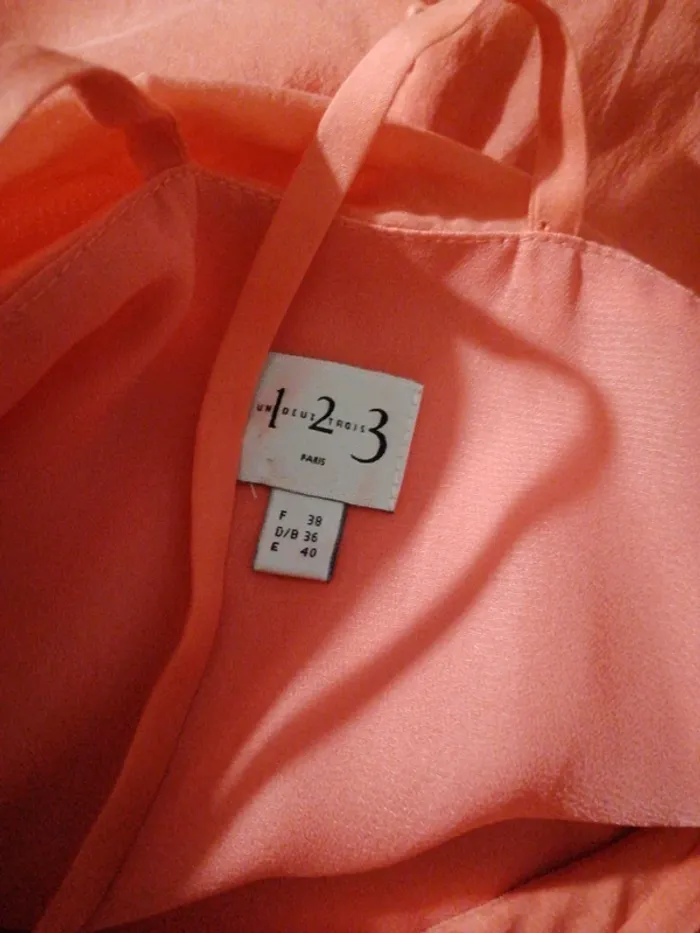 Robe à bretelles corail marque 123 Taille 38 - photo numéro 6