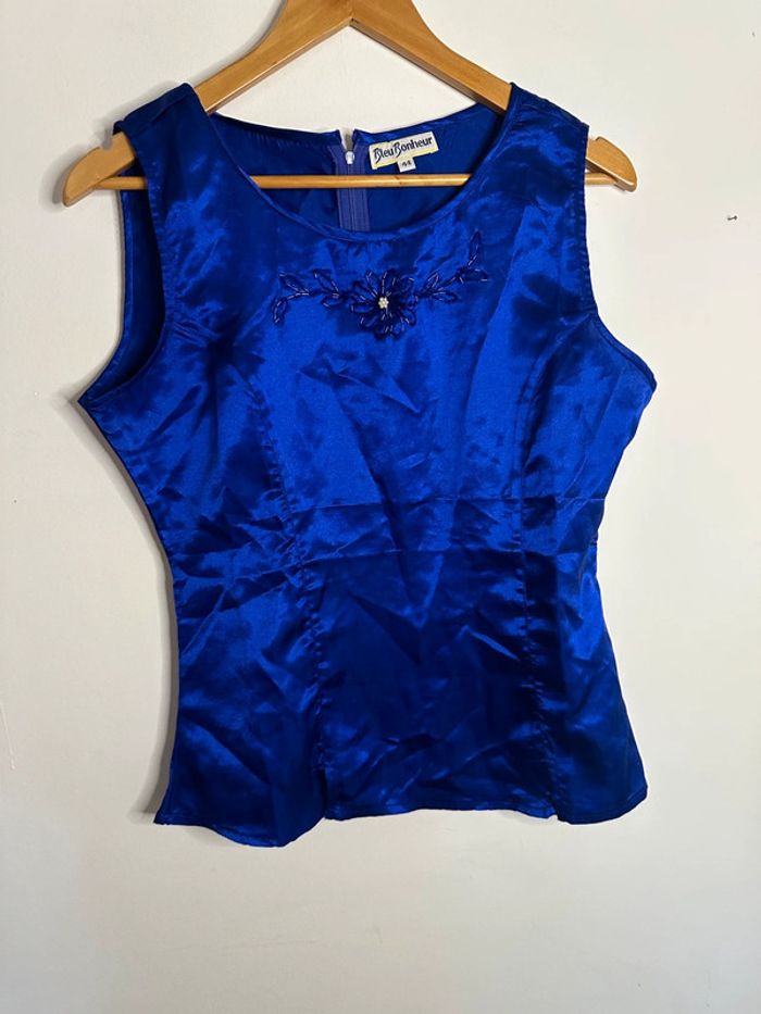 Tee shirt Bleu Bonheur T44 - photo numéro 3