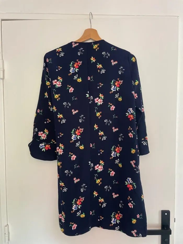 Robe marine effet cache coeur Zara L - photo numéro 4