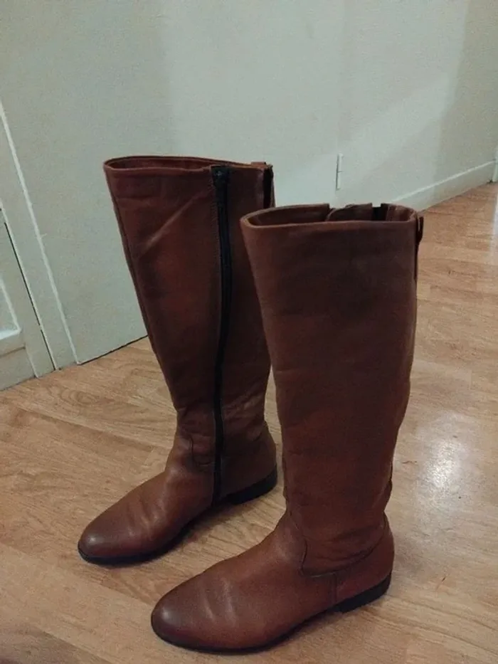 Bottes 👢 femme en vrai cuir 38 - photo numéro 5
