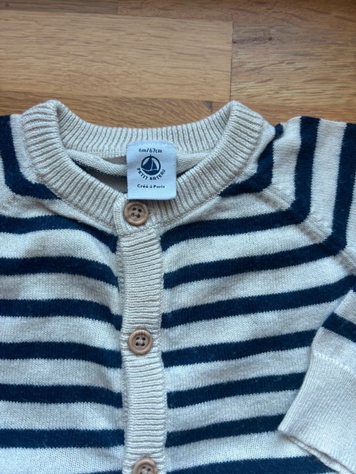 Bel ensemble laine petit bateau 6 mois garçon - photo numéro 2
