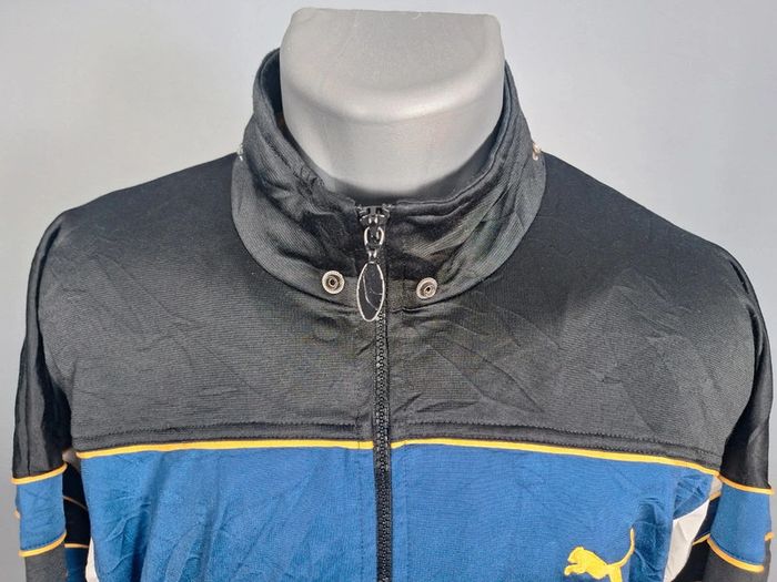 Veste Puma vintage M/L bleu noir jaune logo brodé rétro 90s - photo numéro 2