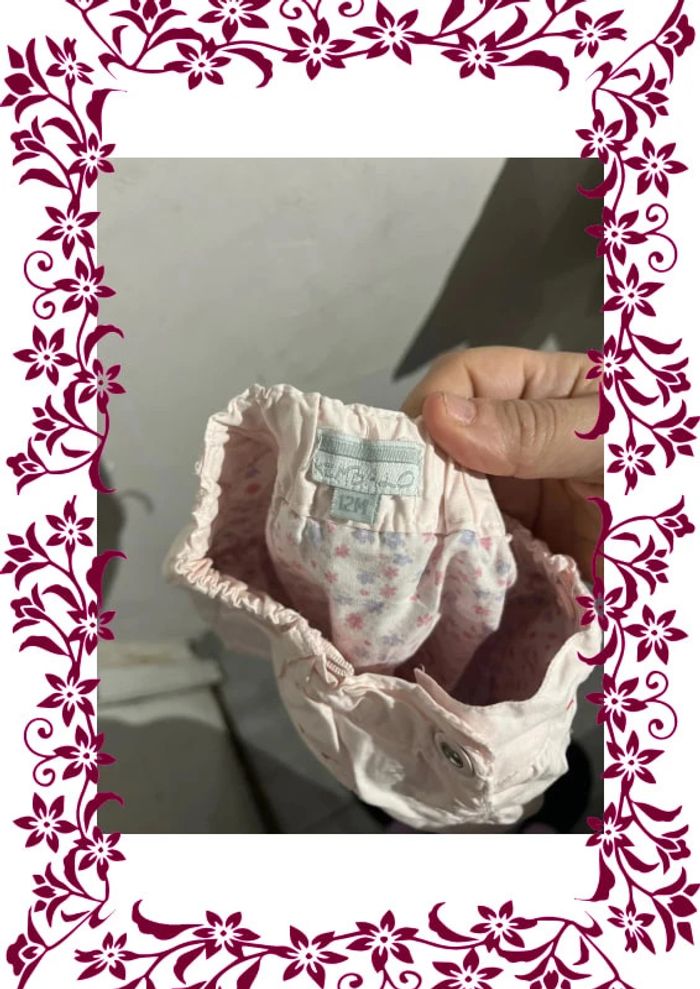 Jupe rose fleurie 12 mois - photo numéro 3