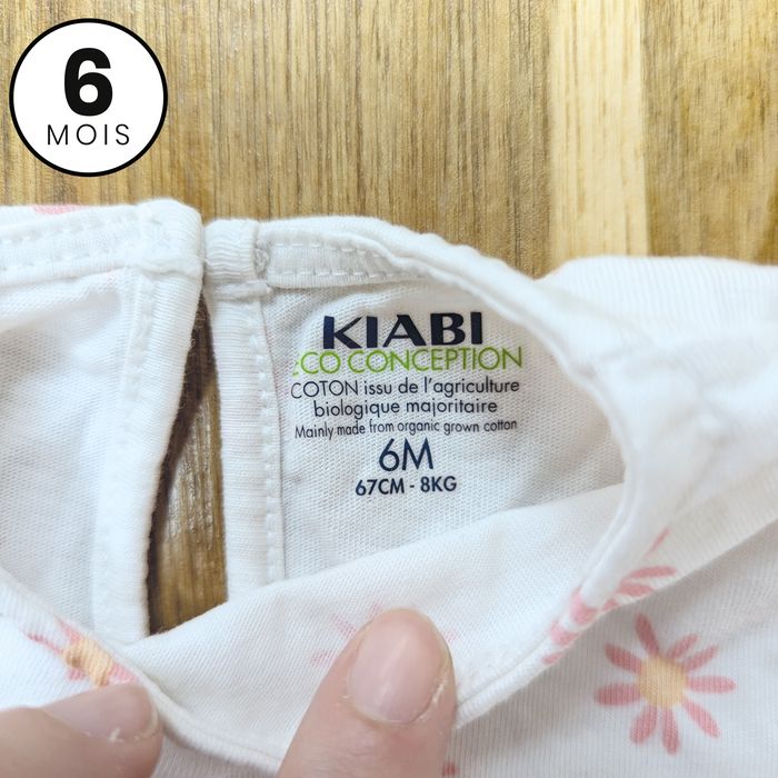 T-shirt Blanc à fleurs - bébé fille 6 mois - photo numéro 3