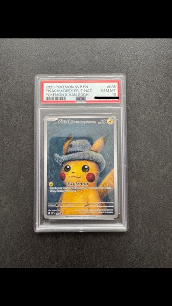 PSA 10 GEM MINT Pokemon X Van Gogh PROMO Card Pikachu With Grey Felt Hat 085PSA