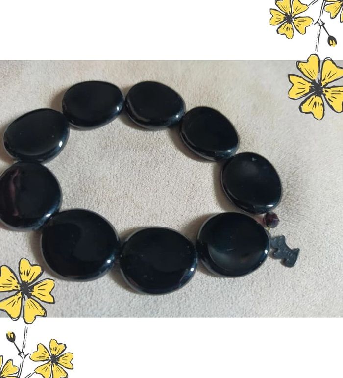 Bracelet noir à médaillon – signé Agatha Paris - photo numéro 2