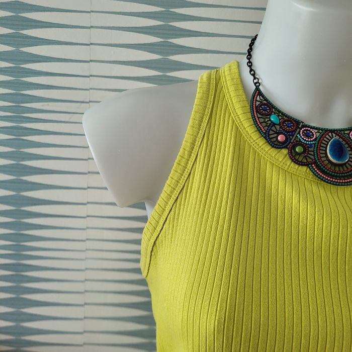 Débardeur côtelé vert anis Promod taille XL neuf avec étiquette - photo numéro 3