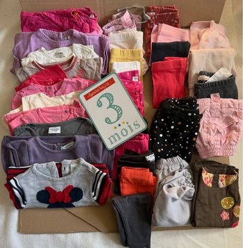 Lot de 33 vêtements bébé fille 3 mois