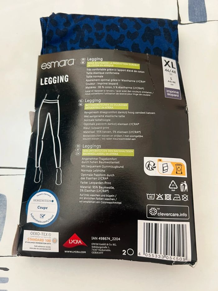 Legging léopard bleu femme taille XL marque Esmara neuf ! - photo numéro 3