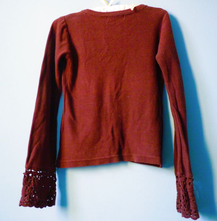 Jupe + gilet femme S 36 Cache Cache ensemble marron imprimé TBE - photo numéro 8