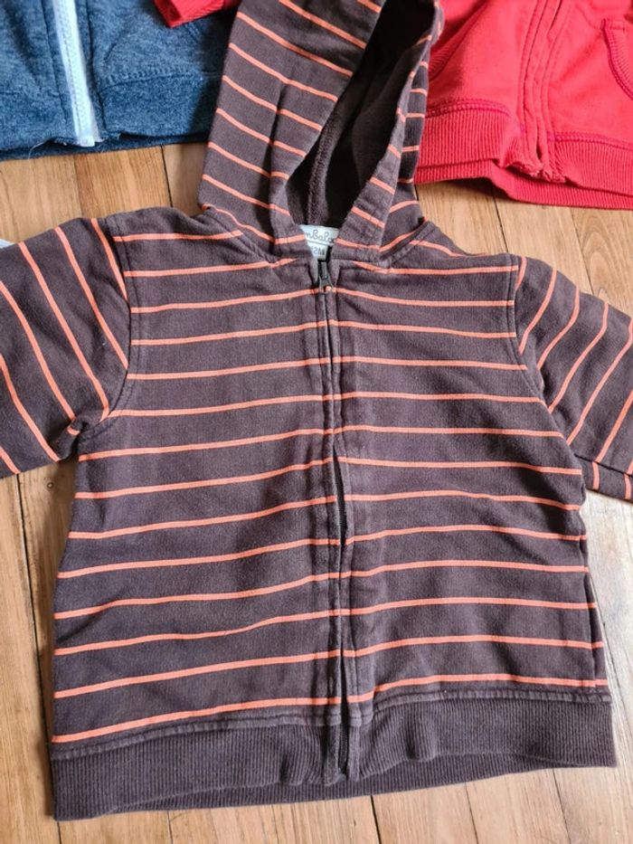 Lot de 8 sweat zippé gilet taille 12 mois - photo numéro 3