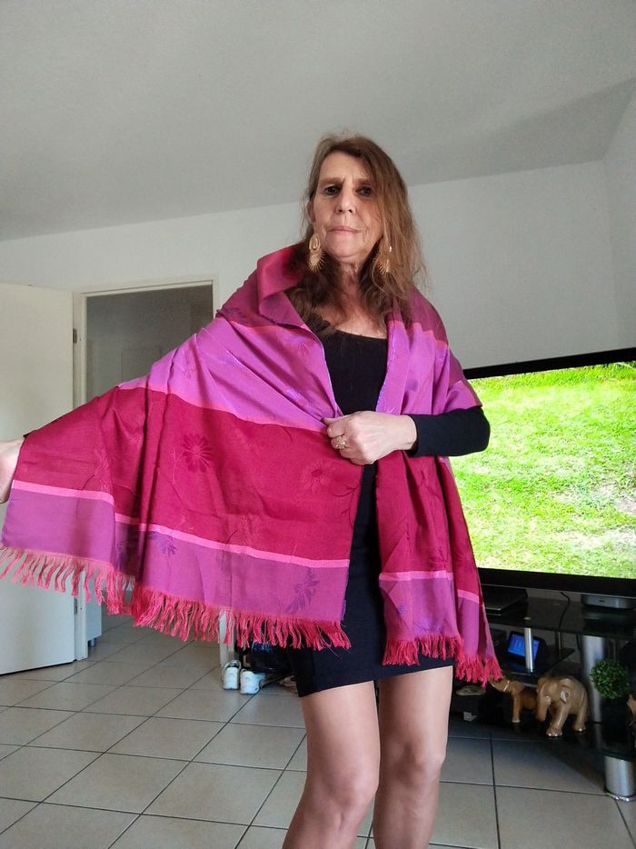 Grand foulard écharpe Vintage - photo numéro 6