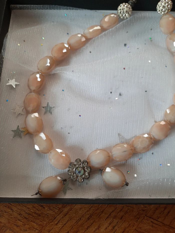 Collier perles verre neuf - photo numéro 2