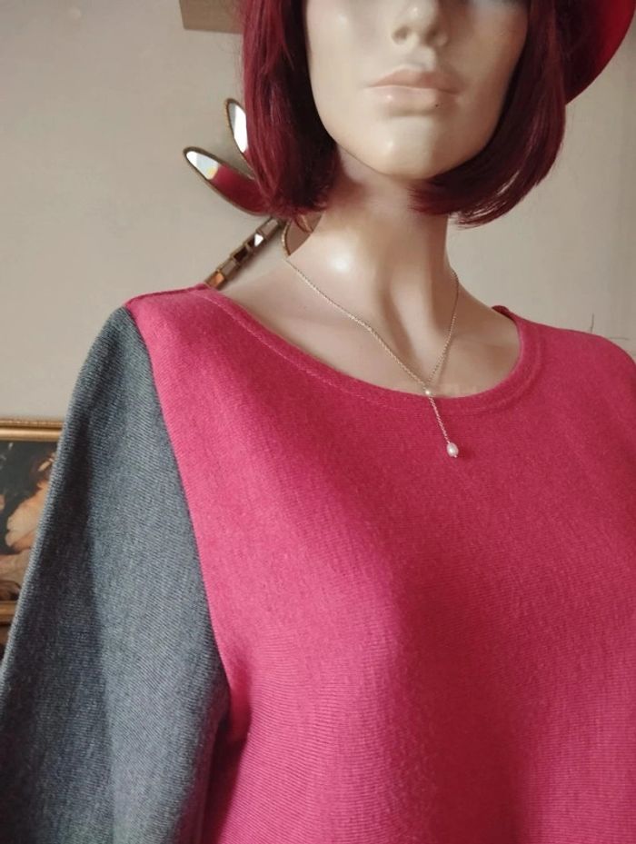 🌿Pull Fin Bicolore en Maille 50% Laine Mérinos Forcier T36/38🌿 - photo numéro 4