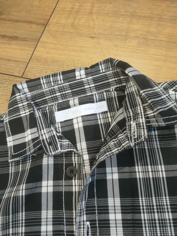 Chemise manches longues bébé garçon noir et blanc 24 mois gemo - photo numéro 2