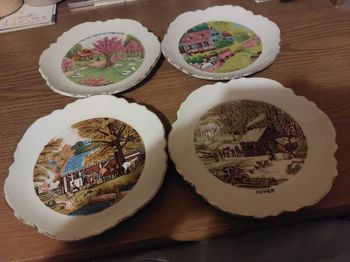 Assiette décoration  les 4 saison