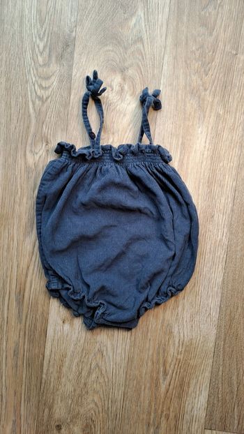Barboteuse en velours bleu Cyrillus 3 mois fille