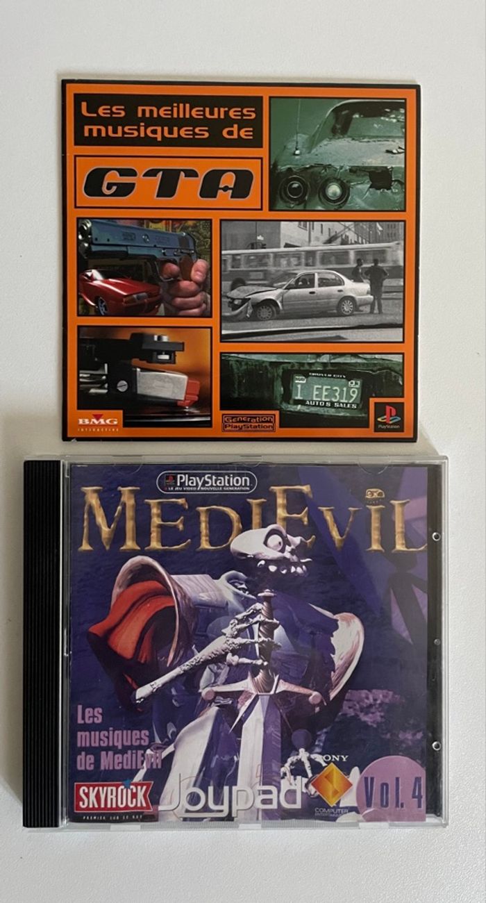 cd audio Medivil et GTA PS1 Playstation