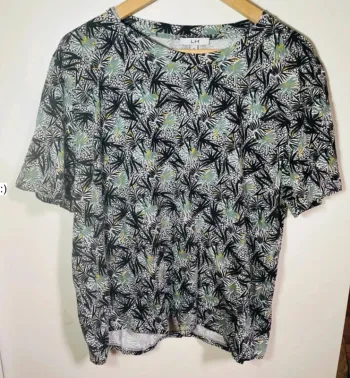 T shirt femme imprimé en coton taille 46 / la halle