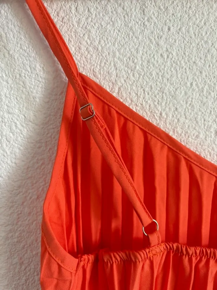 Robe plissée orange taille S - photo numéro 6