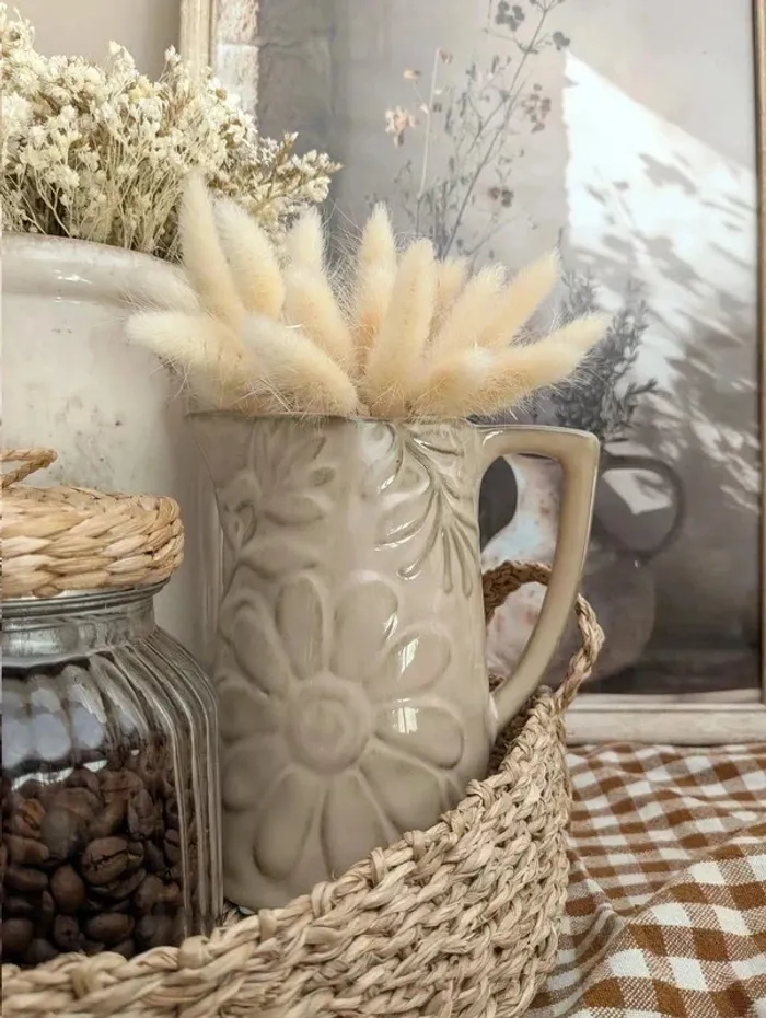Joli vase en céramique, motifs fleurs - Neuf - photo numéro 5
