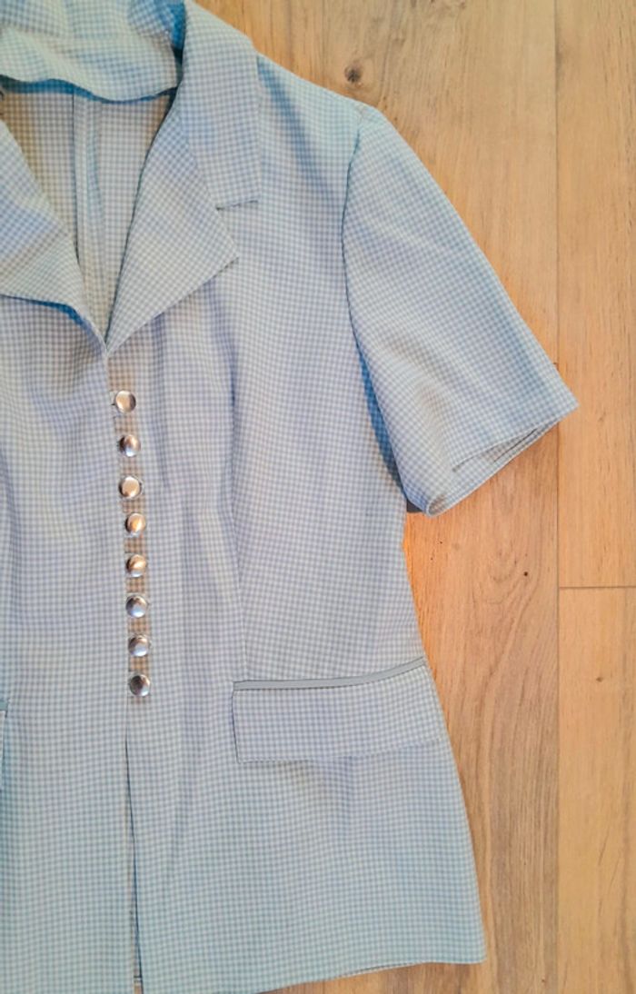 Blazer vichy manches courtes vintage - photo numéro 3