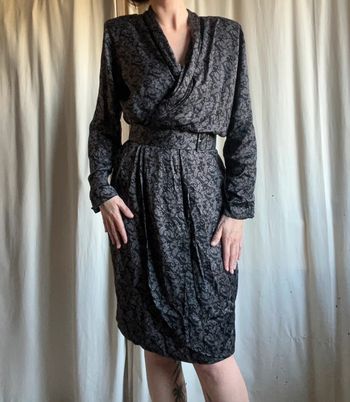 Sublime robe midi Laura Ashley vintage made in UK 🇬🇧 witchy classy - Taille M