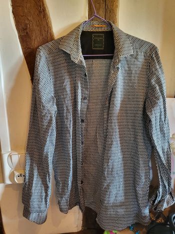 Magnifique chemise devred homme taille s noir et blanc