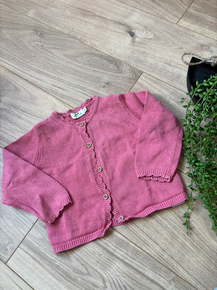Gilet en maille rose cyrillus